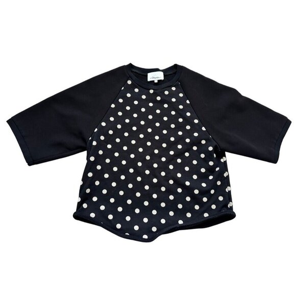 3.1 Phillip Lim Sweater Polka Dot‎ Crop Boxy Short Sleeve Womens S Preppy Retro - Picture 4 of 12